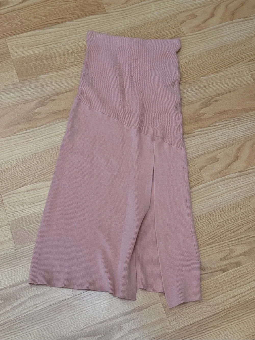 FP beach Ribbed Knit Midi Skirt in Dusty Rose